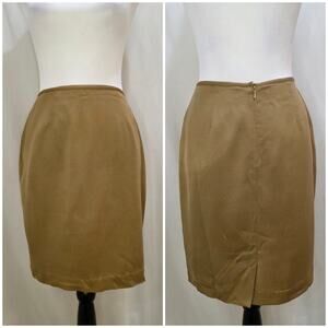 Ann Taylor Vintage 90s Y2K Silk Office Siren Pencil Skirt, Gold, Size 6